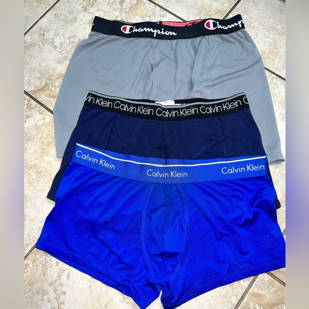 COPY - Bundle of three men’s boxer shorts. Including Calvin Klein and Champion.